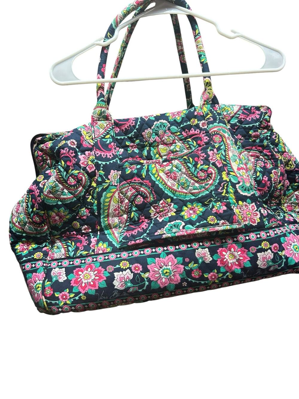 Vera Bradley Petal Paisley Frame Travel Bag Quilted Weekender With Tags New